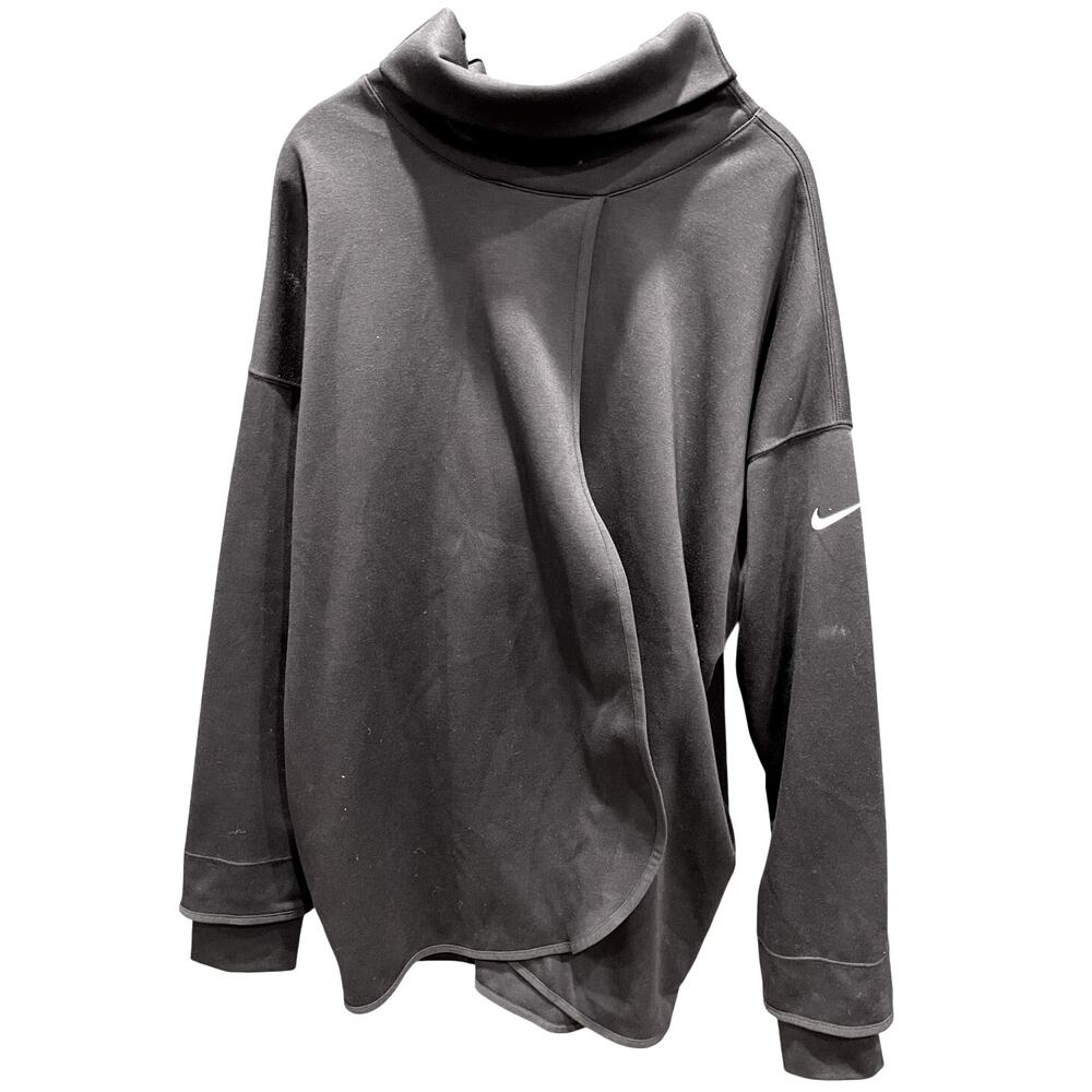 Nike Maternity Reversible Dri-Fit Pullover Black XL Long Sleeve Nursing Gym - Picture 2 of 9
